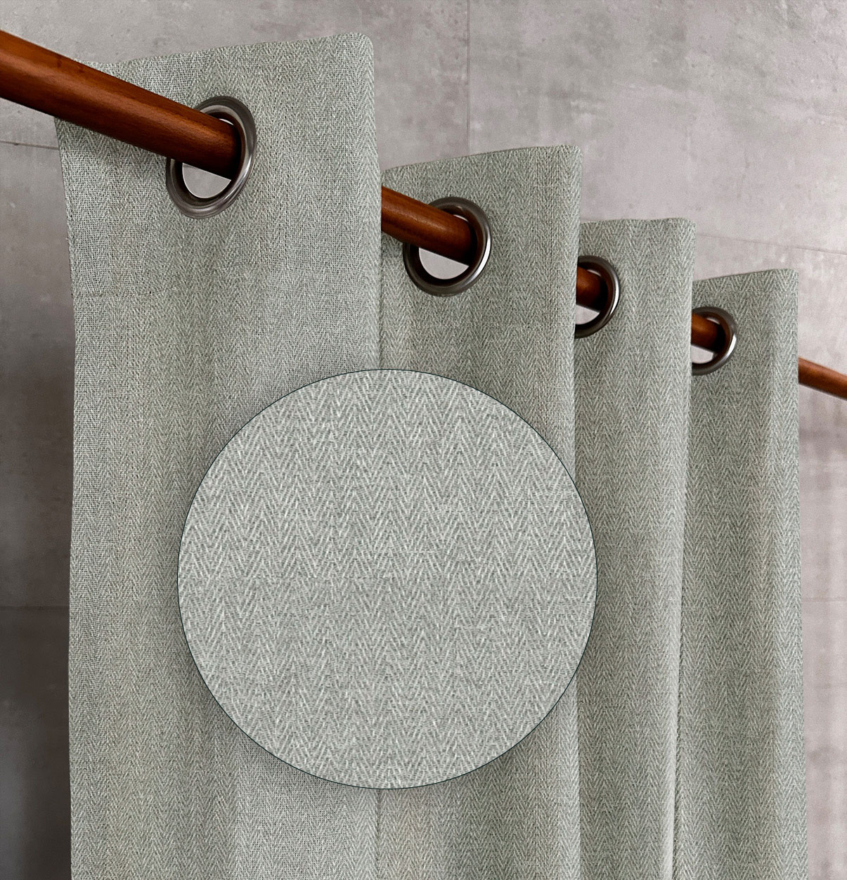 Pebble Grey Herringbone Drapes
